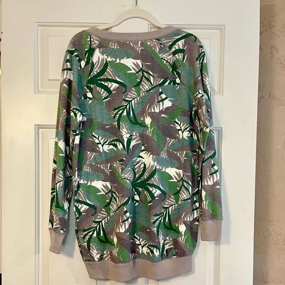 NWT Gap Sweatshirt Tunic Leaf Camouflage Top Small - Picture 2 of 12